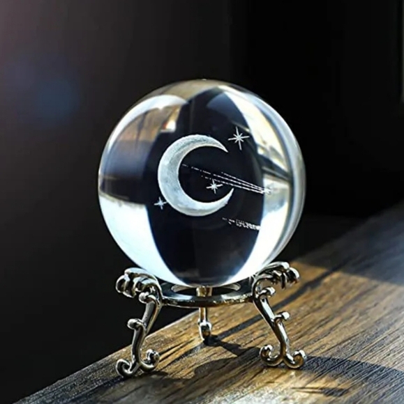 Crescent Moon Crystal Ball - Picture 2 of 2